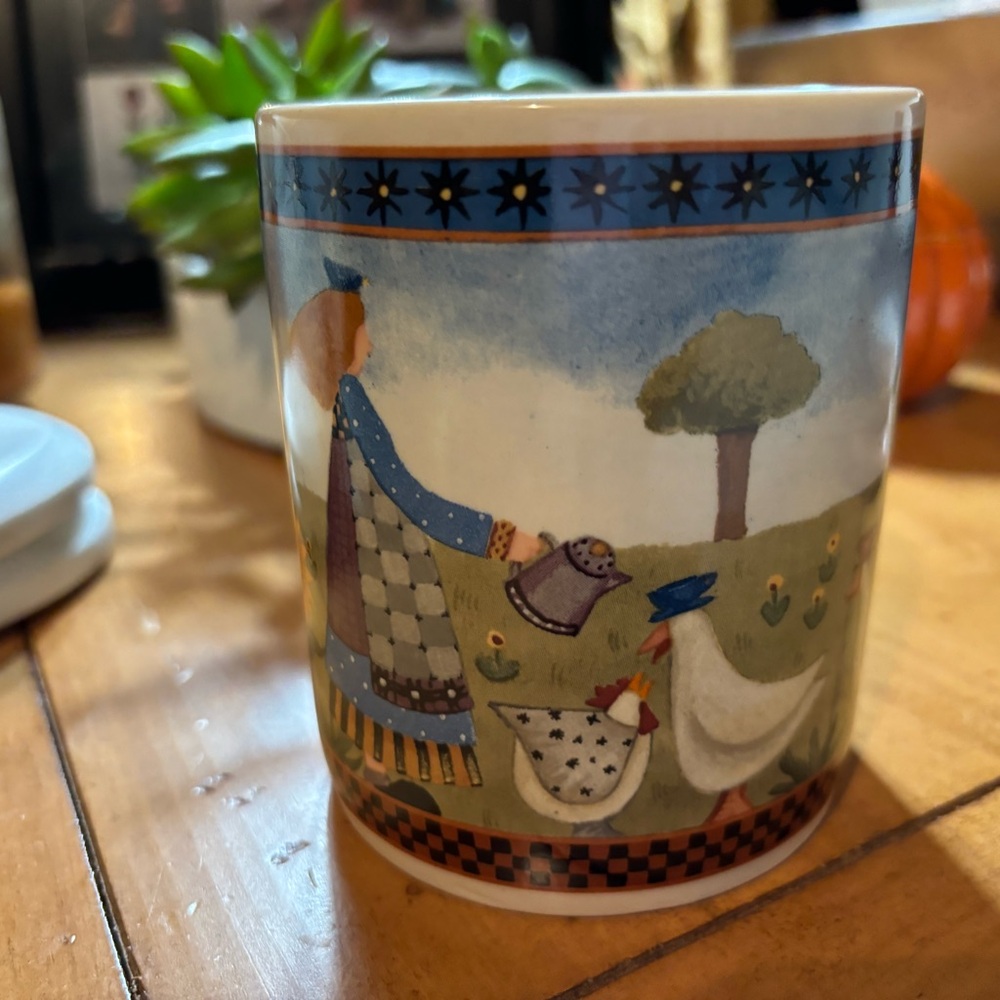 WW7006 Williraye Girl with Chicken and Geese Mug